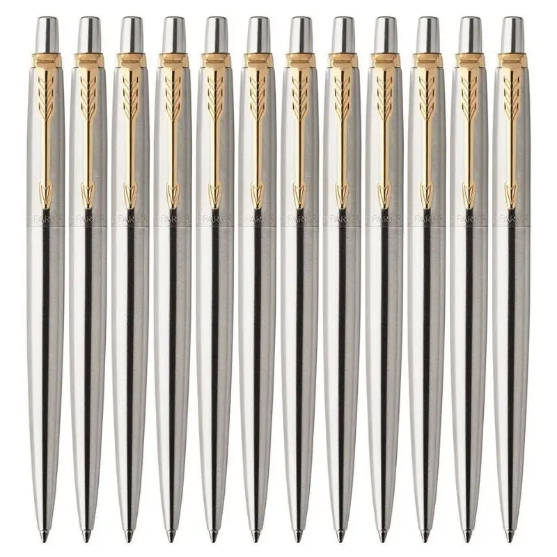 Jotter-bolígrafos cromados de acero de lujo de alta calidad, logotipo personalizado promocional, recargas de tinta azul y negra fina