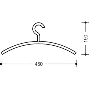 Plastic <b>Hanger</b> 570.1B by HEWI Matt Pure White 450x190mm - Product Image 4