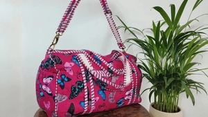 กระเป๋าทรงดัฟเฟิลผ้าฝ้ายลายผีเสื้ออินเดียสำหรับผู้หญิง-กระเป๋าเดินทางแบบลำลองคุณภาพสูงเป็นมิตรต่อสิ่งแวดล้อมกระเป๋าเดินทางกีฬาสุดหรูสำหรับสัปดาห์ - Product Image 2