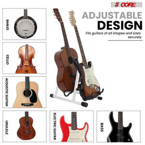 Soporte Doble para Guitarra de 5 Niveles en Forma de A con Brazos de Espuma para Guitarras Acústicas, Eléctricas, Bajos, Ukeleles y Banjos - Product Image 2