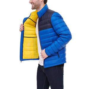 Chaqueta acolchada de invierno informal para hombre con cuello levantado y carcasa de Cachemira con logotipo y bolsillos, venta al por mayor personalizada OEM - Product Image 5