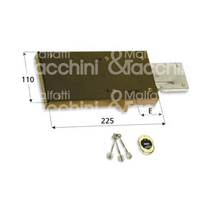 SERRURE À CARTE DOUBLE à appliquer au boulon 60x10mm, FIGURE À MAIN DROITE - Product Image 1