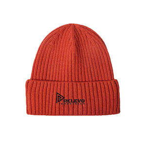 Gorro de Punto de Poliéster Cálido para Invierno, Color Liso, Unisex, de Alta Calidad, con Etiqueta Tejida Personalizada, Patrón de Puntos, Diseño Digital - Product Image 1