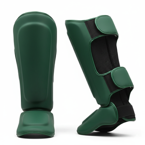 Protector de Piernas Profesional de Cuero para MMA, Espinilleras con Espuma Multidensidad para Kickboxing, Muay Thai, con Logotipo Personalizado, para Entrenamiento - Product Image 5