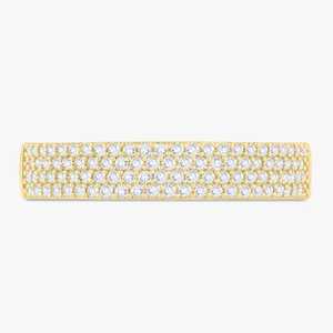 Anillo de Eternidad Apilable de Cuatro Filas con Diamantes Cultivados en Laboratorio, Oro Sólido de 14K, Regalo de Aniversario de Bodas, Joyería Fina para Mujer - Product Image 3