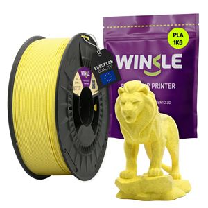 Filamento per Stampante 3D WINKLE Giallo Marmo PLA HD Testurizzato 1.75mm 1kg Qualità Europea ES Biodegradabile Facile da Stampare Alta Precisione - Product Image 1
