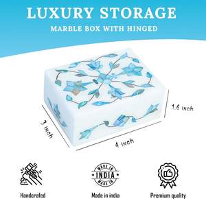 Joyero de mármol de alta demanda con caja de almacenamiento de diseños intrincados para niñas Uso de regalos disponible para la venta - Product Image 5