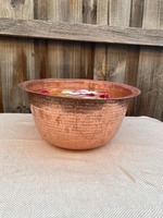 Bol de spa en cuivre martelé antique moderne traditionnel plaqué pour le trempage des pieds, pédicure, massage de désintoxication, thérapie de bien-être naturel