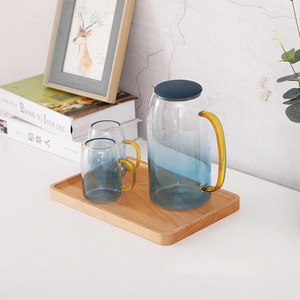 Juego de bandejas rectangulares de madera de haya natural - Plato minimalista de madera para té y café - Bandejas ecológicas para alimentos y organizadores - Product Image 4