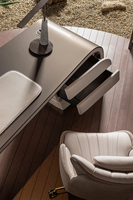 Bureau de Direction Courbé en Bois Massif de Luxe Personnalisé, Haut de Gamme Élégant avec Rangement pour Maison ou Bureau