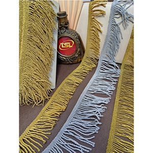 Precio de exportación decorativo algodón poliéster encaje metálico borde embellecedor para vestido de novia Sari cojín Dupatta accesorios de moda - Product Image 4