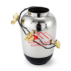 Prix de gros Fournisseur de vase en métal Décoration de table basse de chambre à coucher de luxe pour la maison Vase à fleurs Matl - Product Image 1