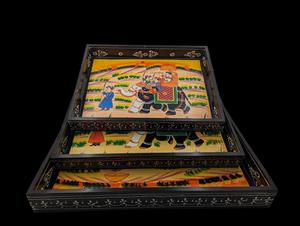 Bandeja de Servicio de Diseño con Recubrimiento de Esmalte de Madera MDF, Bandeja de Mesa de Alta Calidad para Hoteles y Restaurantes - Product Image 5