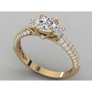 Anillo de Diamantes Solitario en Oro de 14K para Mujer - Elegante y Brillante - Product Image 3
