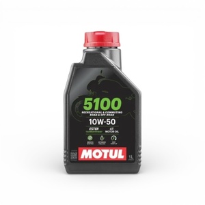 Motul 5100 10W-50 4T Engine Oil for Dual Sport Motorcycle Lubrication System Black <b>Model</b> 104074 - Product Image 1