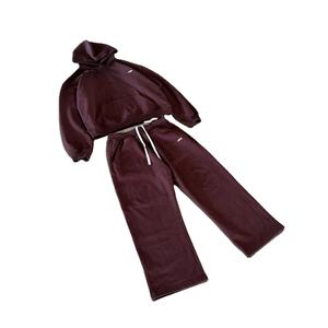 Survêtement en coton et polyester, survêtement sur mesure en gros pour hommes, sweat-shirt surdimensionné et pantalon ample, ensembles de survêtement - Product Image 2