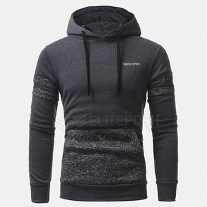 Últimas sudaderas con capucha de manga larga para hombre de moda de invierno cremallera transpirable fácil de usar patrón impreso hecho poliéster/algodón liso teñido - Product Image 1