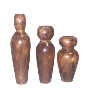 Venta caliente jarrones de madera de nogal texturizado con un diseño elegante Ideal para salas de estar Dormitorios u oficinas Agregar ambiente encantador - Product Image 2