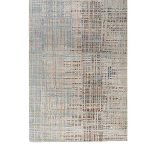 Tapis Kavi bleu noué à la main en laine et soie de bambou, motif abstrait, pour usage domestique (Srb(701(Fr)) - Product Image 4