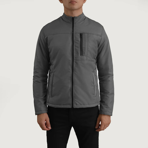 Veste d'hiver en polaire Sherpa pour hommes avec motif graphique OEM personnalisé Veste en cuir teint uni pour hommes en peau de mouton - Product Image 4