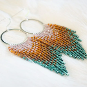 Earthy Fringe Hoops | 14K Gold-Filled Earwires | Handwoven Slow-Made Boho Jewelry | <b>Unique</b> <b>Gift</b> <b>for</b> <b>Her</b> - Product Image 1