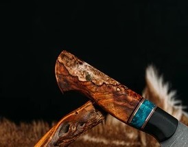 มีดเชฟซันโตกุพร้อมใบมีดเหล็กกล้าคาร์บอนและด้ามจับไม้สวยงามของขวัญมีดทำครัวสำหรับคุณแม่ - Product Image 3