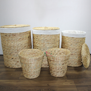 Artex Dong Thap Water Hyacinth & Seagrass Handicraft Laundry <b>Basket</b> Foldable Storage <b>Hamper</b> with Handles <b>for</b> Home & Baby - Product Image 5