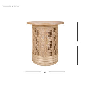 Mesita de noche superior de madera maciza con diseño elegante - Product Image 3