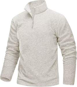 Jersey de Golf con cremallera 1/4 elegante para hombre, chaqueta de trabajo de invierno cálida, cuello levantado de manga larga, características de forro polar térmico para la comodidad - Product Image 1