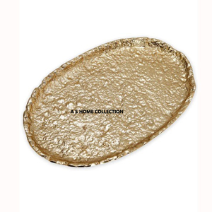 ถาดเสิร์ฟสแตนเลสสตีลทรงสี่เหลี่ยมสำหรับบ้านและร้านอาหารสีทองมันวาวแบบสำเร็จรูปใช้ทุบ - Product Image 6