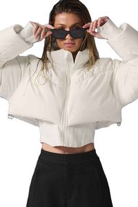 <b>Women</b> Short Length Coat Custom Cropped Boxy Puffy Reversible Quilted Windproof <b>Lightweight</b> Padded Bubble <b>Puffer</b> Coat - Product Image 2