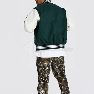 Chaqueta Letterman para Hombre de Tallas Grandes al por Mayor, Chaqueta Letterman para Hombre con Cuello Alto para Uso en Exteriores - Product Image 4