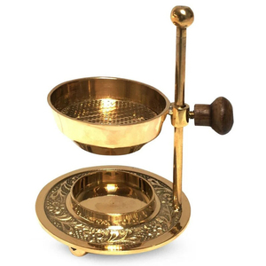 Quemador de latón de calidad superior para quemador aromático de mesa con acabado de malla dorada brillante de incienso árabe Bakhoor y Lobaan - Product Image 1