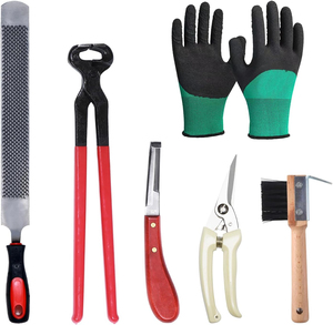 Kit d'outils de sabot de maréchal-ferrant professionnel de 7 pièces pour la coupe des sabots de cheval et l'utilisation vétérinaire équine - Product Image 3