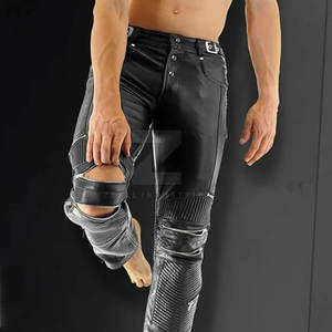 Pantalones de Cuero para Hombre, Casuales de Invierno, Cintura Media, Ligeros, Transpirables, con Logotipo Personalizado, Oscuros, de Alta Calidad para Exteriores - Product Image 6