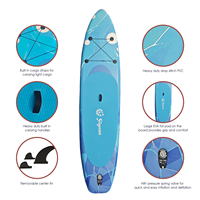 Planche à pagaie gonflable (SUP) à motif de glace craquelée avec accessoires complets - Ultra-stable pour le surf, le yoga, la pêche