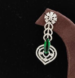 Luxury Silver Finish Earrings Zircon Spark Fancy Earrings Women Earrings for Party Wear Fashion <b>Accessories</b> with Zircon Stone - Product Image 2