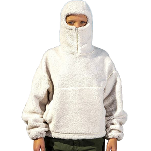 Sudadera con capucha de forro polar Sherpa con diseño Ninja personalizado, estilo gangster, OEM, alta calidad, unisex, oversize, con cremallera y máscara facial. - Product Image 3
