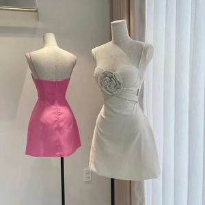 [Fábrica de costura a buen precio] DR181 2025 2s vestido sin tirantes con cintura recortada flor-busto bordado mini material de alta calidad - Product Image 5