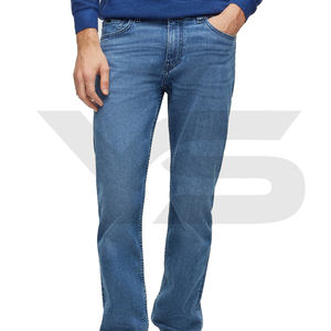 Pantalones vaqueros para exteriores de color sólido para hombre al por mayor, pantalones largos ajustados, pantalones con bolsillos en la cintura, pantalones vaqueros informales, venta al por mayor de 2017 - Product Image 2