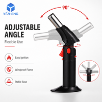 Briquet torche métallique personnalisé en gros, rechargeable au gaz butane, pour cigarettes, portable, usage extérieur, avec logo, emballage professionnel