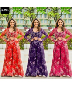 Indian Ethnic Wear Fancy Party Wear and Festival Wear Salwar Kameez Suit with Sequnce work and Digital Print Sharara and <b>Shrug</b> - Product Image 1