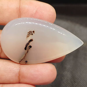 Cabujón de Ágata Blanca Natural de Montana, Piedra Preciosa de Alta Calidad, Compre en Línea, Mayoristas de Piedras Preciosas, Joyería Hecha a Mano en Jaipur - Product Image 1