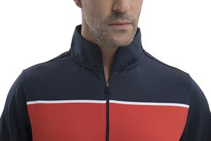 Pull-over personnalisé de golf léger à fermeture éclair quart tissu doux design élégant vêtements de sport décontractés pour hommes - Product Image 5