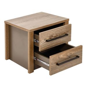 Eros 2 cajones mesita de noche gabinete teca caoba Suar madera sala de estar minimalista Simple Cabbinet 071023 - Product Image 4