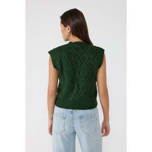 Suéter de Punto sin Mangas con Patrón Geométrico Informal, 100% Acrílico - Product Image 6