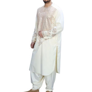 Magnifique Salwar Kameez Traditionnel Ethnique Longue pour Hommes, Broderie Machine Afghane, Vêtement de Fête, Confortable, Haute Qualité - Product Image 2