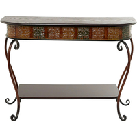 Table console de style méditerranéen avec cadre en fer doré et finition texturée
