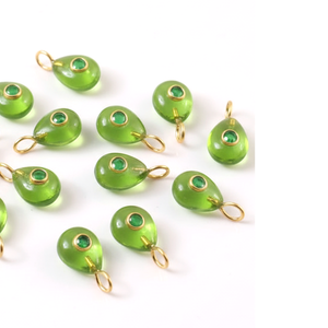 Colgante de Piedra Preciosa de Peridoto Natural en Forma de Pera, Plata 925 Chapada en Oro, Incrustaciones de Doble Piedra, Colgante de Moda, Joyería al por Mayor - Product Image 3