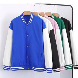 Diferentes colores OEM Diseño personalizado Ropa de hombre Chaquetas Estilo universitario Béisbol Varsity Chaquetas Lana Botón Cierre Chaquetas - Product Image 6